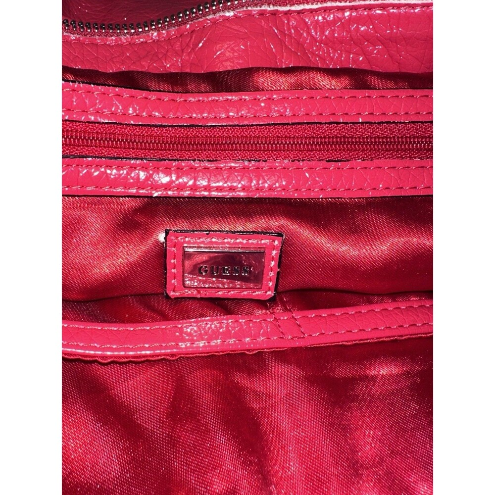 GUESS Red Ruched Shoulder Bag Large - Picture 10 of 10